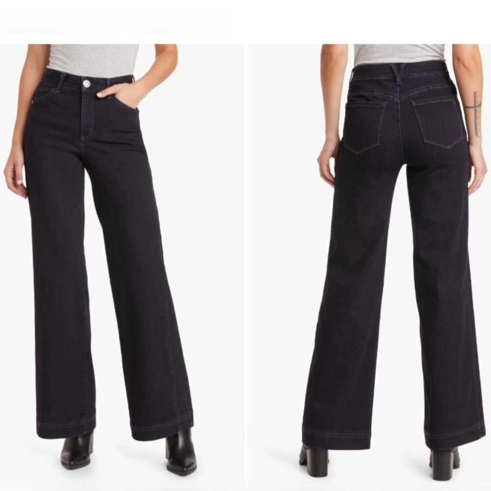 Wit & Wisdom Gracie 'Ab'Solution Skyrise Wide Leg Jeans, Indigo, Size 4 Regular
